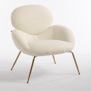 HR2045 Krémszínű modern boucle szék arany lábbal