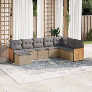 VidaXL Polyrattan Kerti Ülőgarnitúra - 8 részes - Bézs