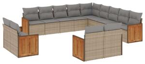 VidaXL Polyrattan Kerti Ülőgarnitúra - 13 részes, Bézs