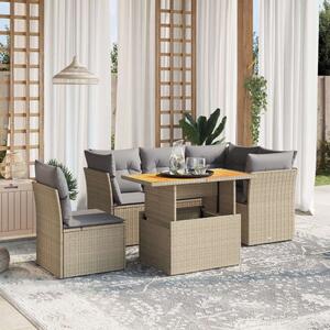 VidaXL Polyrattan Kerti Ülőgarnitúra - 5 részes - Bézs