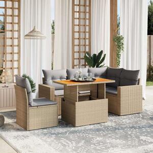 VidaXL Polyrattan Kerti Ülőgarnitúra - 6 részes - Bézs