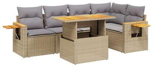 VidaXL Polyrattan Kerti Ülőgarnitúra - 6 részes - Bézs