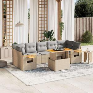VidaXL Polyrattan Kerti Ülőgarnitúra - 8 részes - Bézs