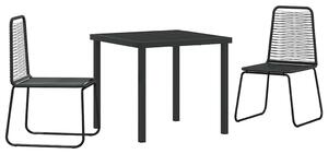 Kert étkező szett 3 pcs Fekete Porszórt acél