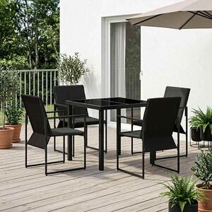 Kert étkező szett 5 pcs Fekete és Antracit 80 x 80 x 73 cm