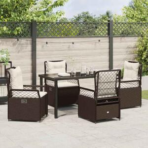Kert étkező szett 5 pcs Barna polirattan