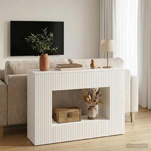 VidaXL Konzolasztal Magasfényű Fehér 101 x 29 x 74 cm Mérnöki fa