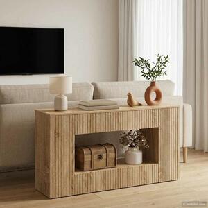 VidaXL Konzolasztal Csíkos Sonoma tölgy 101 x 29 x 74 cm Mérnöki fa