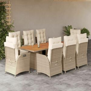 VidaXL Polyrattan Kerti Étkezőgarnitúra - 9 részes