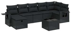 VidaXL Polyrattan Kerti Ülőgarnitúra - 8 részes - Fekete