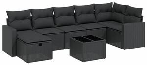 VidaXL Polyrattan Kerti Ülőgarnitúra - 8 részes - Fekete