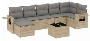VidaXL Polyrattan Kerti Ülőgarnitúra - 8 részes - Bézs