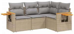 VidaXL Polyrattan Kerti Ülőgarnitúra - 4 részes - Bézs