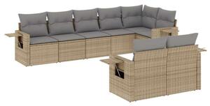 Polyrattan Kerti Ülőgarnitúra - 8 részes - Bézs