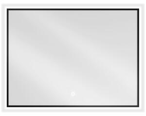 Mexen Erma 80 x 60 cm-es, LED-es 6000K, páramentes, fekete keretes fürdőszobai tükör - 9814-080-060-611-70