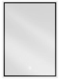 Mexen Erma 50 x 70 cm-es, LED 6000K világítású, páramentes fürdőszobai tükör, fekete keret - 9814-050-070-611-70