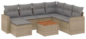 VidaXL Polyrattan Kerti Ülőgarnitúra - 8 részes, Bézs