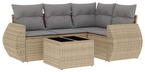 VidaXL Polyrattan Kerti Ülőgarnitúra - 5 részes, Bézs
