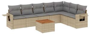 VidaXL Polyrattan Kerti Ülőgarnitúra - 8 részes, Bézs