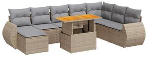 VidaXL Polyrattan Kerti Ülőgarnitúra - 9 részes - Bézs