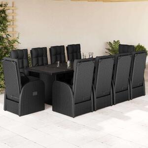 VidaXL 11 Részes Kerti Étkezőgarnitúra - Fekete Polyrattan