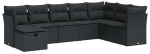 VidaXL Polyrattan Kerti Ülőgarnitúra - 8 részes - Fekete