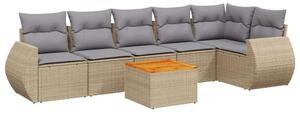 VidaXL Polyrattan Kerti Ülőgarnitúra - 7 részes - Bézs
