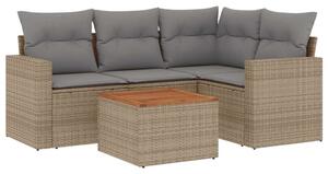 VidaXL Polyrattan Kerti Ülőgarnitúra - 5 részes - Bézs