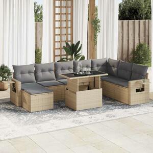 VidaXL Polyrattan Kerti Ülőgarnitúra - 9 részes - Bézs