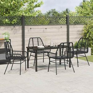 Kert étkező szett 5 pcs Fekete polirattan