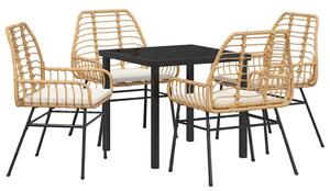 Kert étkező szett 5 pcs Barna polirattan