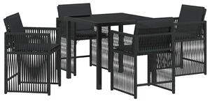 Kert étkező szett 5 pcs Fekete polirattan