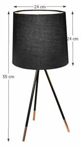 KONDELA Asztali lámpa, fekete, JADE TYP 4 8008-44A