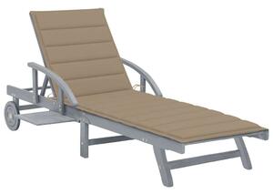 VidaXL Akácfa Napozóágy - 200cm - Szürke