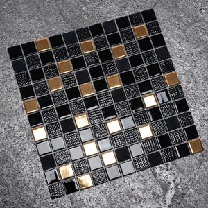 Mozaik dekorcsempe 322155 Black Gold