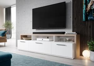 TV állvány Sonoma/Fehér Színben. 170,5 cm. MAMMUT 318
