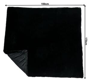 KONDELA Szőrmés pléd, fekete, 150x170, RABITA TYP 1