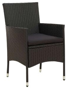 Kültéri Polyrattan Étkezőgarnitúra - 7 részes - Fekete