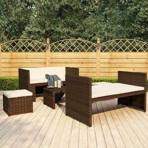 VidaXL 5 részes Kerti Ülőgarnitúra - Barna Polyrattan