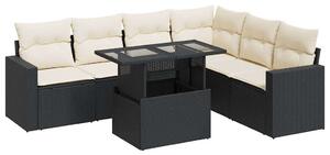 VidaXL Polyrattan Kerti Ülőgarnitúra - 7 részes - Fekete