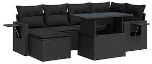 VidaXL Polyrattan Kerti Ülőgarnitúra - 7 részes - Fekete