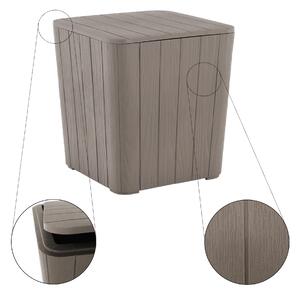 Kerti tároló doboz/kisasztal, szürke, IBLIS