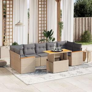 VidaXL Polyrattan Kerti Ülőgarnitúra - 8 részes - Bézs
