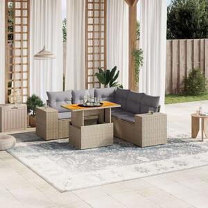 VidaXL Polyrattan Kerti Ülőgarnitúra - 6 részes - Bézs