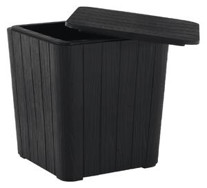 KONDELA Kerti tároló doboz/kisasztal, fekete, IBLIS