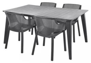 Hecht KERTI BÚTOR (1db jardin asztal+4db ELISA szék- graphit) SZEMÉLYES ÁTVÉTEL