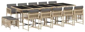 VidaXL Polyrattan Kertbútor Szett - 15 részes