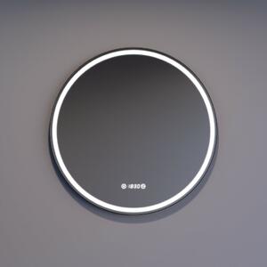 Welland Luxury-Line Vetro LED tükör - fényerő + színhőfok állítás + páramentesítő + óra - Ø 80 cm