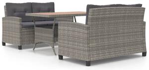 Polyrattan Kerti Étkezőgarnitúra - 3 részes