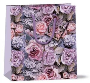 Winter Roses papír ajándéktáska 22x13x25cm